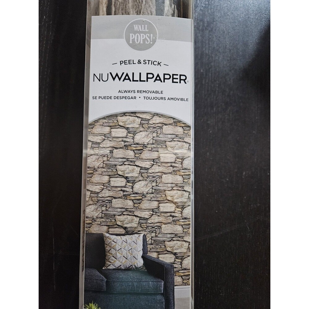 NuWallpaper Hadrian Stone Wall Vinyl Peel & Stick Wallpaper Roll (Covers 30.75